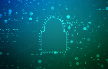 Poster - 2d illustration Safety concept: Closed Padlock on digital background
