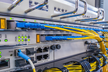 Devices and patch cord cables in telecommunication system of gigabit passive optical network