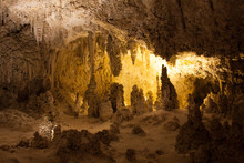 Carlsbad Caverns New Mexico. The Main Chamber Of The Cavern Known As The Big Room