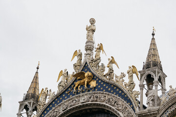 Sticker - Low angle shot of St Mark's Basilica in Venice, Italy