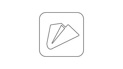 Sticker - Black line Paper airplane icon isolated on white background. 4K Video motion graphic animation