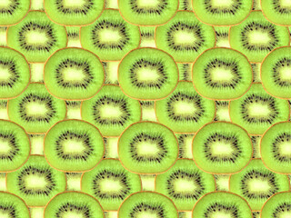 Wall Mural - fresh fruit kiwi sliced use for background,