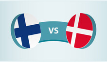 Finland Versus Denmark, Team Sports Competition Concept.