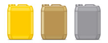 Set Of Color Jerry Cans. 