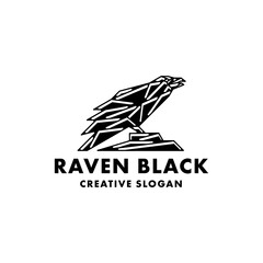 Wall Mural - Raven Isolated Unique Black Logo Template