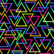 © VictoriaBat - neon retro pattern of multicolored bright triangles