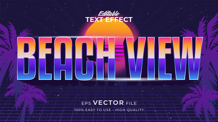 Aufkleber - Editable text style effect - retro summer text in 80s style theme