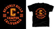 Beverly hills campus varsity typography t-shirt design