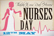 Scroll with Nurse and Heartbeat Silhouette to Celebrate Nurses Day, Vector Illustration