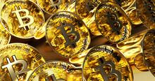 Bitcoin In Gold Bars Is Growing,4k Image 300ppi,bitcoin Growth,appreciation Of Bitcoin, New,