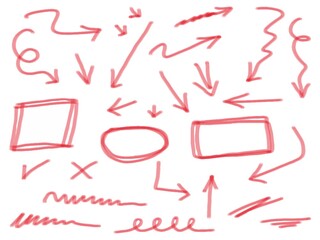 Poster - doodle set of hand drawn arrows, scribble with various directions. infographic elements isolated on 