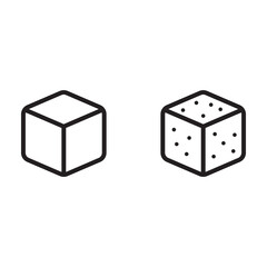 Sticker - Sugar cubes line icon