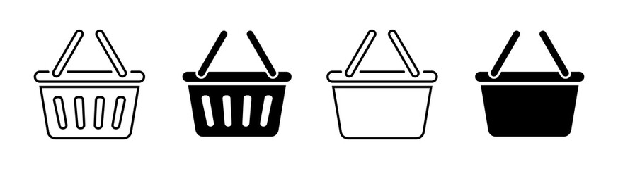 Poster - shopping basket vector icon collection. buy store button. online shopping concept. shop signs isolat