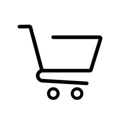 Poster - shopping cart icon. flat shape trolley web store button. online shop sign. black trolley template is