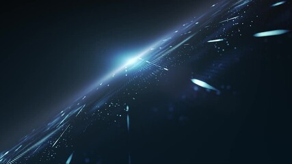 Poster - Abstract technology Big Data Fx With Lens Background Loop/ 4k animation of an abstract fractal background with big data lines and dots and lens flare smoothly flickering and seamless looping
