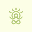 Vector Yoga Zen Logo Sunset
