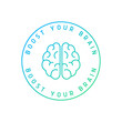 Boost your brain logo. Brain-boosting icon