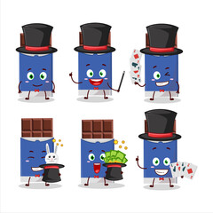 Sticker - A chocolate bar Magician cartoon character perform on a stage