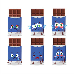 Canvas Print - Chocolate bar cartoon character with sad expression