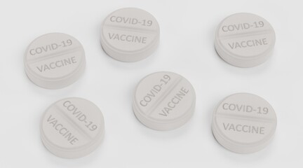 Realistic 3D Render of Covid-19 Vaccine Pill