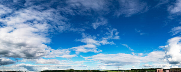 Wall Mural - panorama of cloudy day sky, natural background