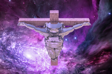 Poster - Crucified Astronaut in Space