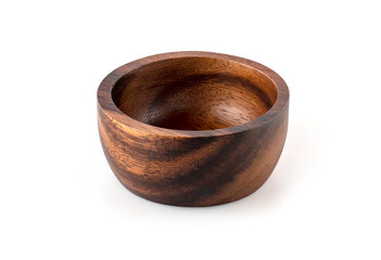 Wall Mural - wood bowl on white background