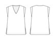 Fashion technical drawing oversized top
