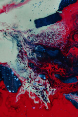 Sticker - Abstract painting with mixed red and white oil paint colors - perfect for wallpapers