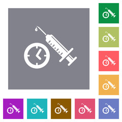 Poster - Vaccination appointment square flat icons