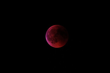 red moon during eclipse in july 2018