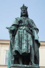 Wall Mural - Prague charles bridge detail of statue