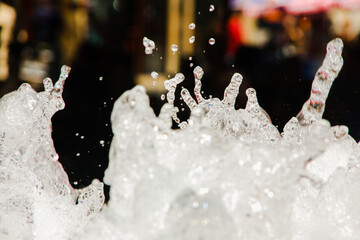 Abstract background of water splashes in fountain, Belgrad, Serbia