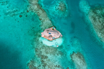 Casa en el Agua, house on water in San Bernardo Islands, on Colombia's Caribbean Coast