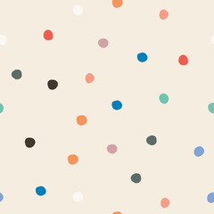 Wall Mural - Seamless pattern with bright hand drawn dots