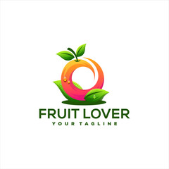 fruit color gradient logo design