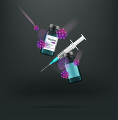 Aufkleber - Covid-19 vaccine versus virus vector concept