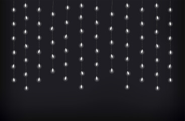 Poster - lighting garland illustration on dark background