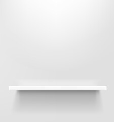 Poster - White shelf on white wall. 3d style realistic vector