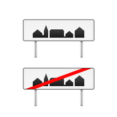 Poster - City sign isolated on white background. Vector clipart