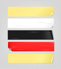 Aufkleber - Color paper stickers with bending corners and glue effect vector set