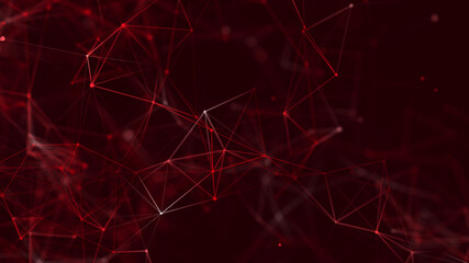 Poster - Abstract digital connection dots. Technology background. Network connection structure. Plexus effect. 3d rendering
