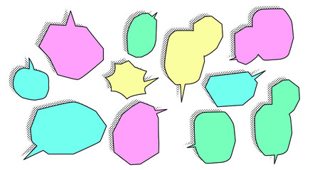 Poster - Set of hand drawn speech bubbles for comic book. 