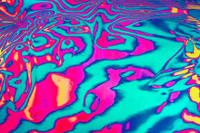 Abstract Trendy Neon Colored Psychedelic Fluorescent Striped Zebra Color Waves Textured Neon Background. 1960s Style Color Waves Backdrop