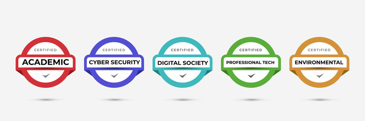 Poster - certified badge logo design for company training badge certificates to determine based on criteria. 
