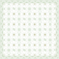 Poster - Abstract square scarf pattern design with floral ornament on colored background