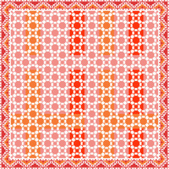 Poster - Abstract square scarf pattern design with floral ornament on colored background
