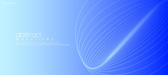 Poster - Abstract blue background with lines for modern concept of technology and banner template. Vector