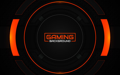 Fototapete - Abstract futuristic geometric black and red gaming background with modern esport shapes. Vector design template technology concept can use element game banner, sport poster, cyber wallpaper, web