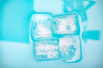 Canvas Print - Cool and transparent ice in summer